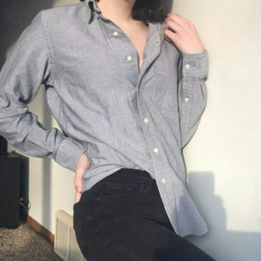 🔥 American Apparel Unisex Oxford Shirt - Grey🔥